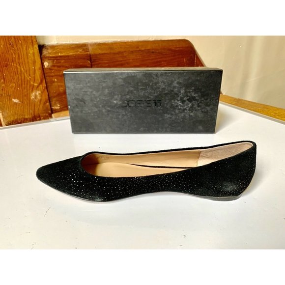 Joe's Jeans Kitty IV Pointed Toe Glitter Slip On Flat Boat Shoe Black Suede US 9 - Picture 6 of 8